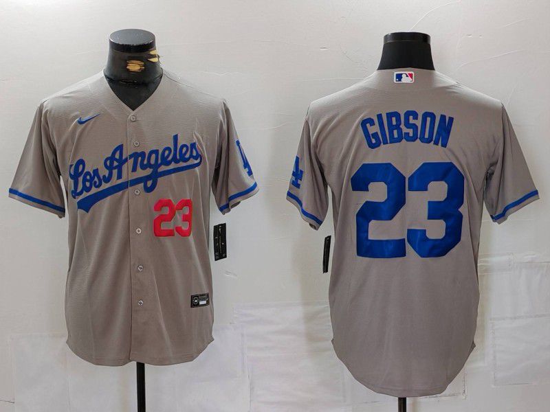 Men Los Angeles Dodgers #23 Gibson Grey Nike Game 2024 MLB Jersey style 4->los angeles dodgers->MLB Jersey